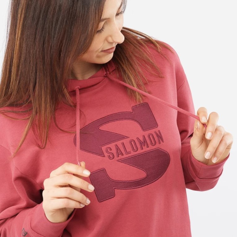 Red Salomon Outlife Logo Summer Women's Sweatshirt | IE RT0346